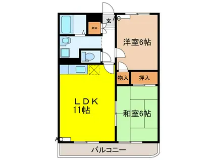 コアロードI(2LDK/3階)の間取り写真