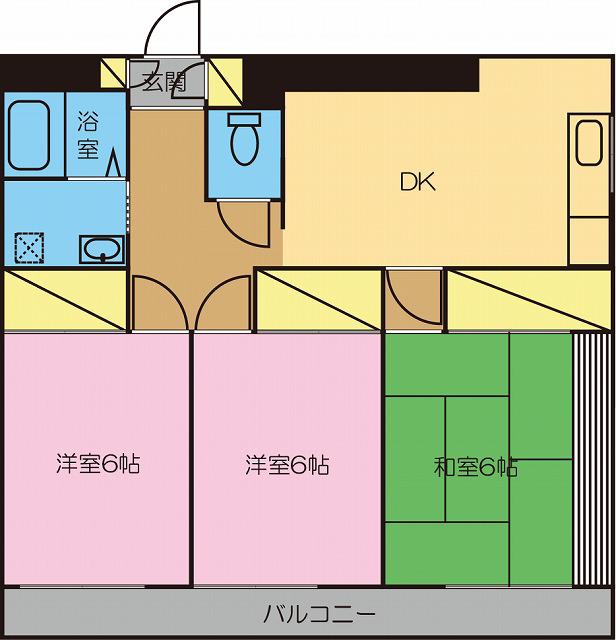 協栄マンション(3DK/4階)の間取り写真