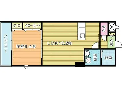 HAMIEL真鶴(1LDK/4階)の間取り写真