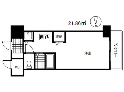 アージュ・リベルテ本山(ワンルーム/7階)の間取り写真