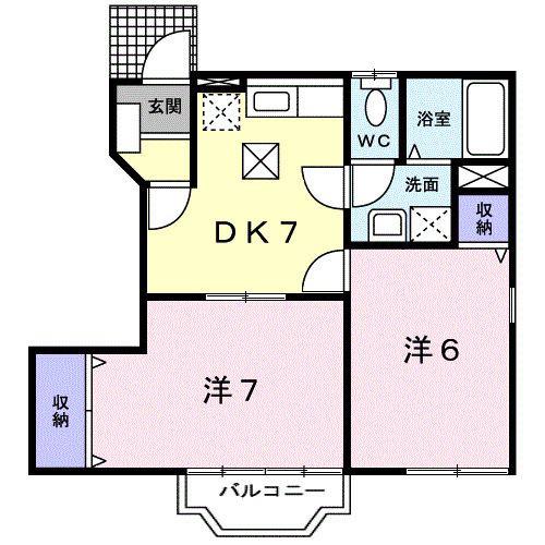 モデルノ24(2DK/1階)の間取り写真