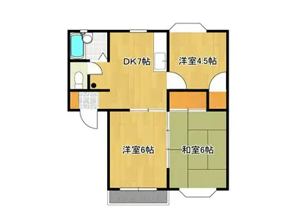 ファミールハイツB棟(3DK/2階)の間取り写真