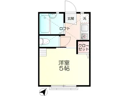 ヒルズ県立大学(1K/2階)の間取り写真