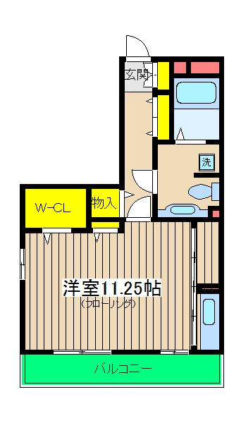サニーフラット三ツ沢(ワンルーム/1階)の間取り写真