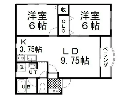 プエッラMAKI(2LDK/1階)の間取り写真