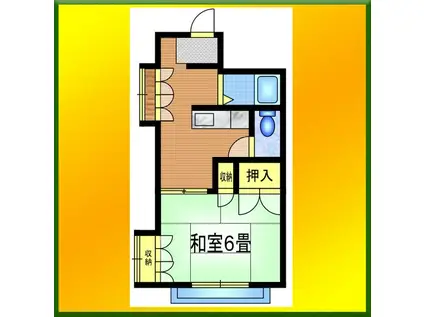 明日香ハイツ(1DK/1階)の間取り写真