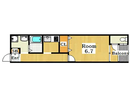 稲田大発マンション(1K/2階)の間取り写真
