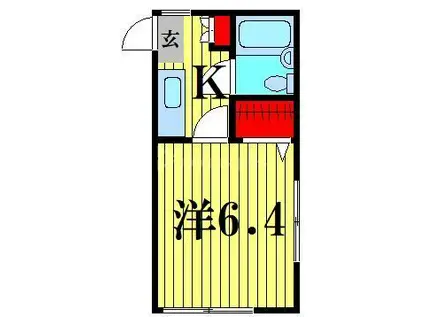 コーポ司(1K/1階)の間取り写真