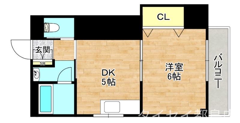 シルクルーム3番館(1DK/3階)の間取り写真
