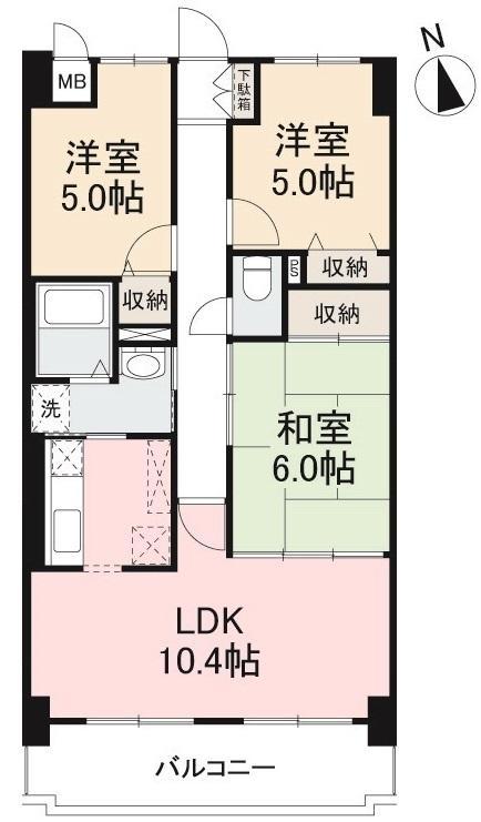 アークプラザ太田公園(3LDK/4階)の間取り写真
