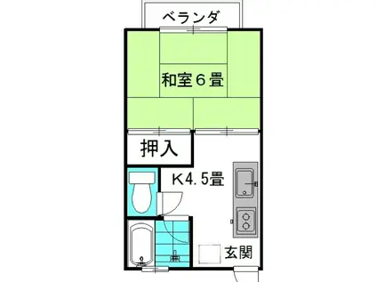 ジュエルボックス・ハギワラ(1K/1階)の間取り写真