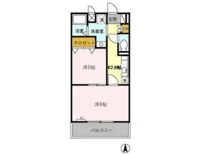 SKYPIA江向(2K/2階)の間取り写真