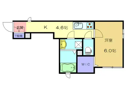 アベニュー南浦和(1K/1階)の間取り写真