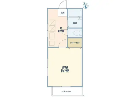 フレア日吉(1K/1階)の間取り写真