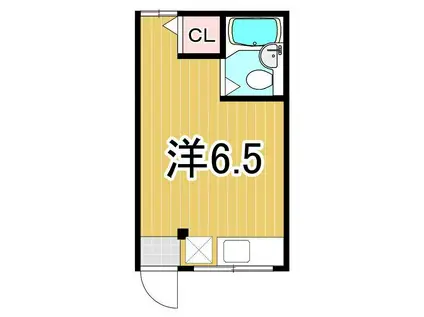 ライトハウス(ワンルーム/2階)の間取り写真