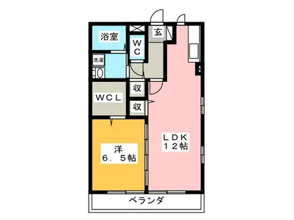 セレーナ羽島(1LDK/2階)の間取り写真