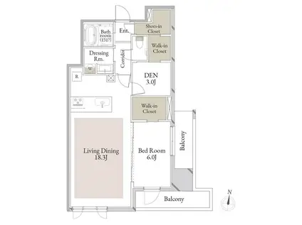 スカイテラス南大塚(1SLDK/5階)の間取り写真