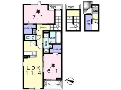 サニーガーデン(2LDK/3階)の間取り写真