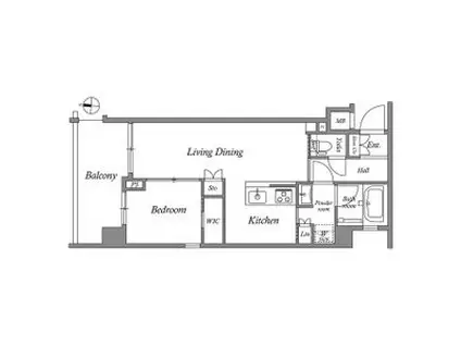 MFPRコート菊川(1LDK/3階)の間取り写真