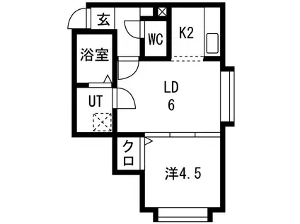 ポプライン南麻生(1DK/2階)の間取り写真