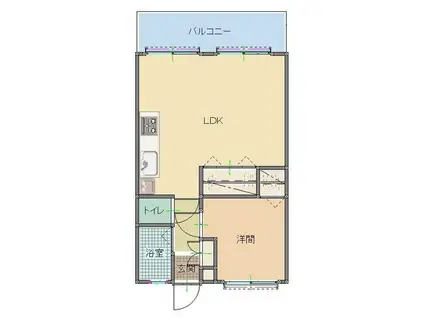 シーホース円口(1LDK/3階)の間取り写真