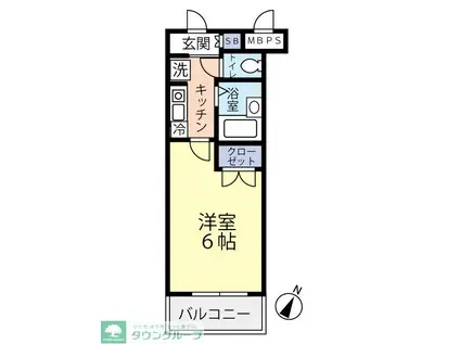 グランヴァン西馬込(1K/1階)の間取り写真