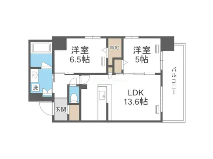 CREST COURT DOSHIN(2LDK/4階)の間取り写真