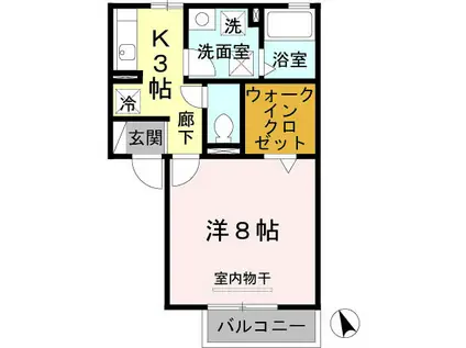 ジュネス駅南(1K/1階)の間取り写真