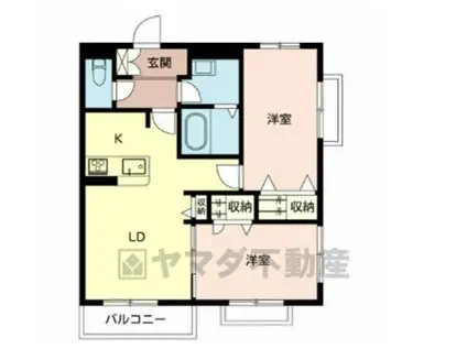 シャーメゾン美喜(2LDK/2階)の間取り写真