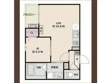 JACK KOMOTOHOMMACHI II(1LDK/2階)の間取り写真