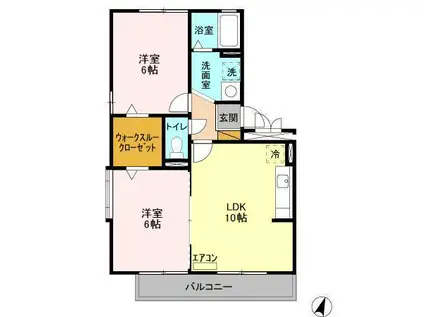 グランドゥール IIIA(2LDK/2階)の間取り写真