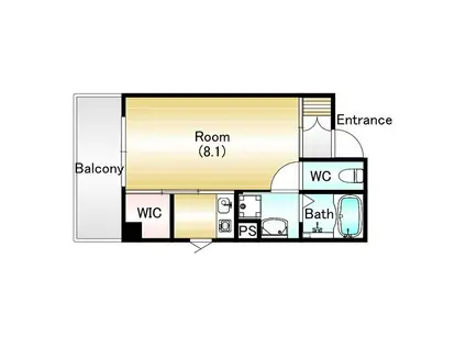 ユニッソン朝潮橋(1K/6階)の間取り写真