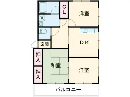 エトワール III(3DK/1階)の間取り写真