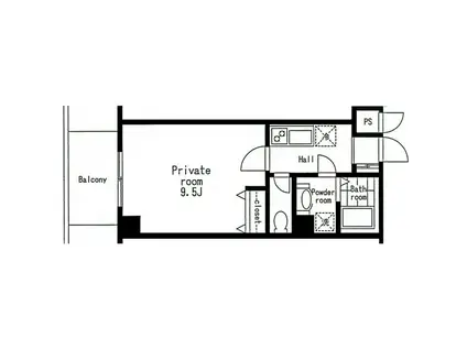 CHERRY BLOSSOM(1K/3階)の間取り写真