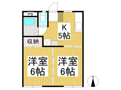 メゾンオークラ(2K/2階)の間取り写真