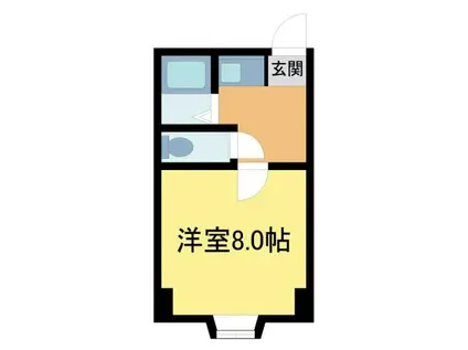 オーナーズ鉢塚(1DK/2階)の間取り写真