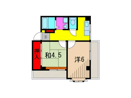 クレール三恵(2K/1階)の間取り写真