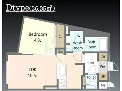 AGRACES小竹向原(1LDK/2階)の間取り写真