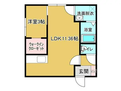 ベル シエル(1LDK/2階)の間取り写真