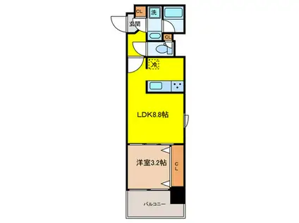 アーバネックス日本橋横山町(1LDK/3階)の間取り写真