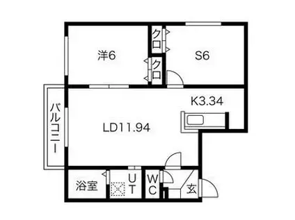 ルシアン元町(2LDK/4階)の間取り写真