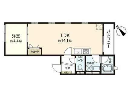 古江樂舎(1LDK/1階)の間取り写真