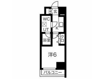 スパシエフェリーチェ川崎(1K/4階)の間取り写真