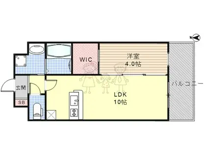 シルス昭和町(1LDK/5階)の間取り写真
