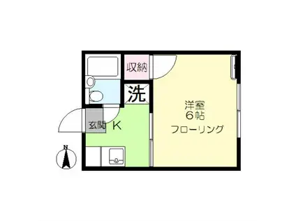 シティハイム青山(1K/2階)の間取り写真