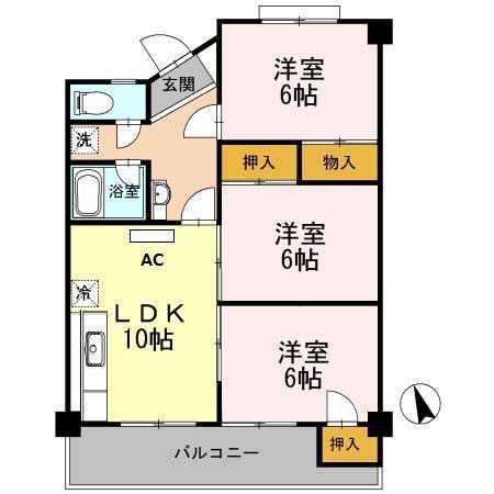 ベルティカル曙(3LDK/4階)の間取り写真