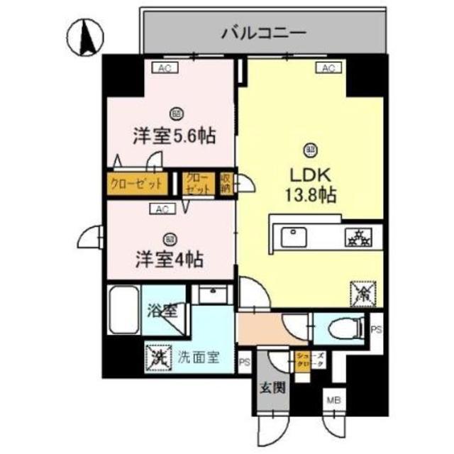 MAISON DE AZURE(2LDK/8階)の間取り写真