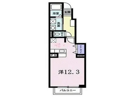 ヌーベル アンジュII(ワンルーム/1階)の間取り写真