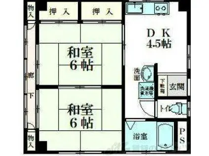 北野ビル(2DK/3階)の間取り写真