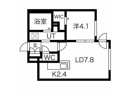 SCHAR大通西(1LDK/4階)の間取り写真